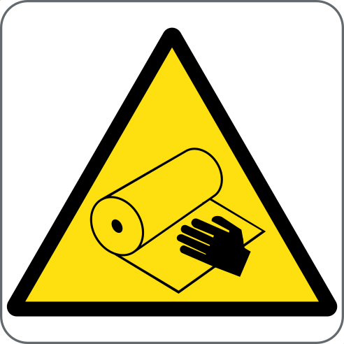 PERICOLO TRASCINAMENTO RULLO
